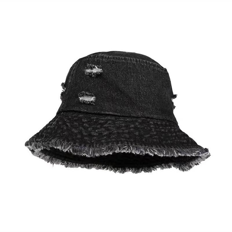 Retro Washed Denim Fishing Cap Women'S Large Brim Sunshade Hat Face Slimming Uv Protection Baseball Cap Stylish Korean Version