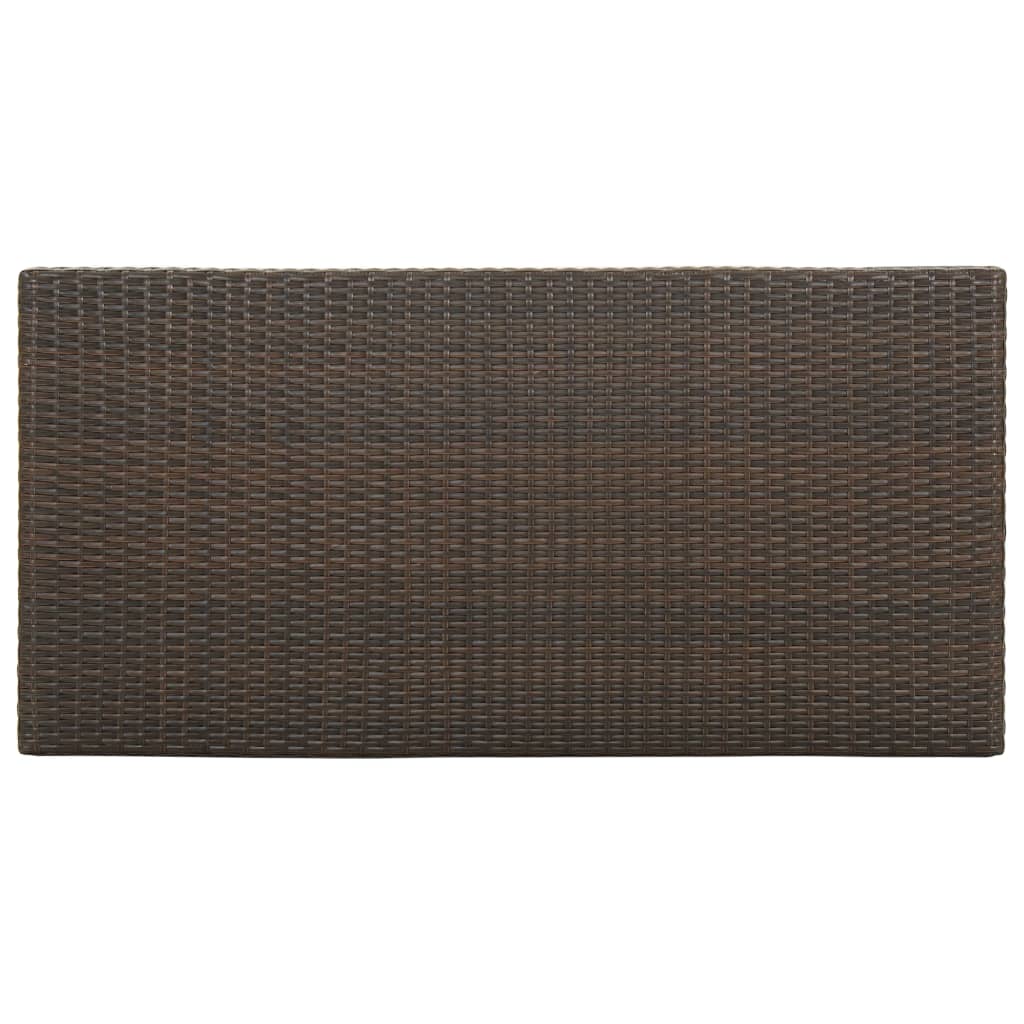 Bar Table with Shelf Brown 120 X 60 X 110 Cm Poly Rattan