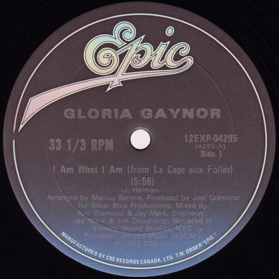 12inch Record GLORIA GAYNOR  I Am What I Am 12EXP04295 Epic 1983 Canada Dance  Electronica Used