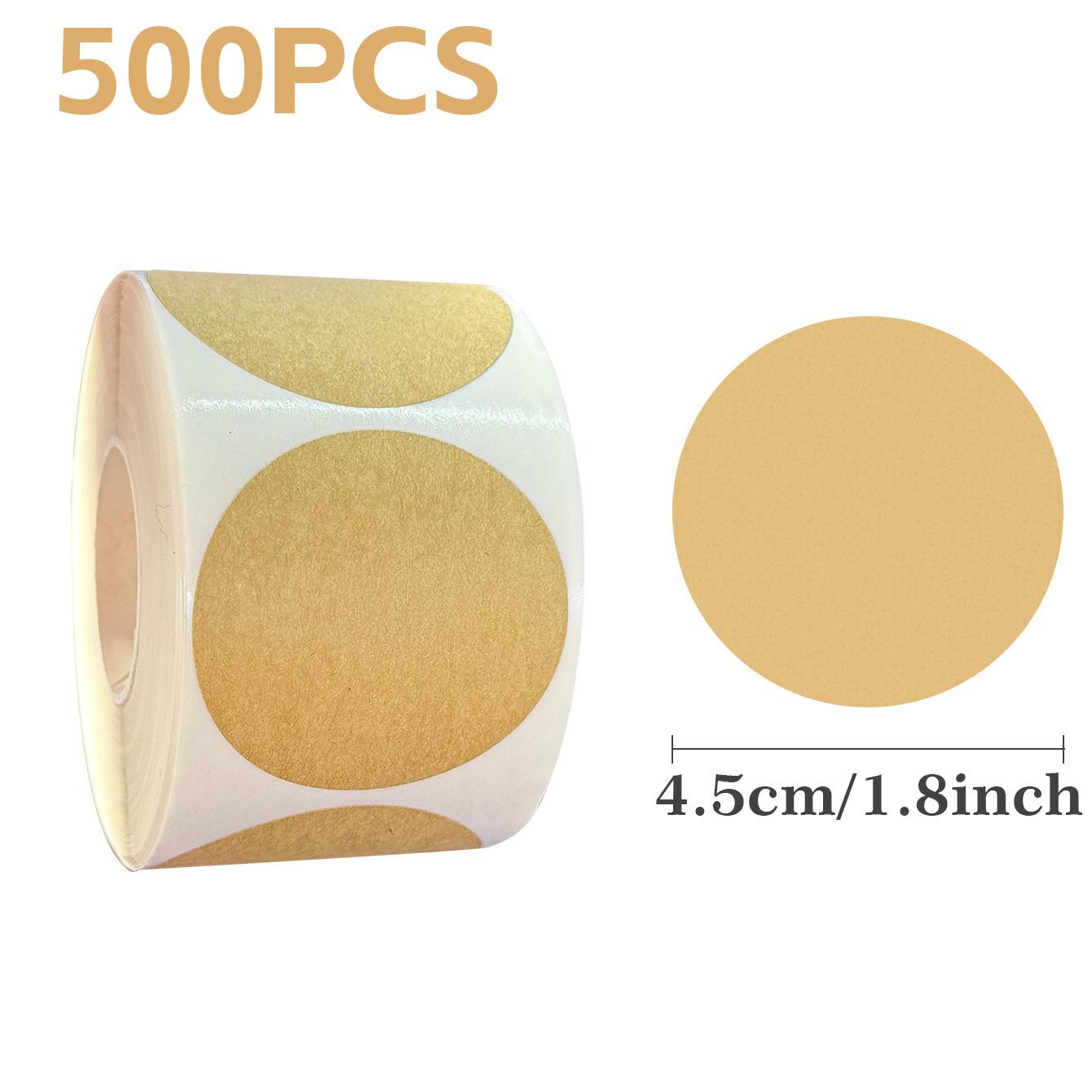500 pièces/rouleau Papier Kraft vierge Peut écrire Auto-adhésif Scellage Autocollants Cadeau Rond Maison Emballage Étiquettes d'étanchéité 2,5-5 cm