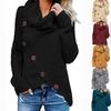 Maglione da donna a collo alto a manica lunga in maglia con chiusura asimmetrica a 5 bottoni, vestibilità ampia, misto acrilico, Inverno 2026
