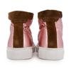 Baskets montantes rose métallisé et marron velours Femme URBAN