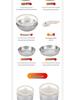 304 Stainless Steel Cookware Set: Non-Stick Maifan Stone Wok, Flat Frying Pan & Stockpot with Removable Handle