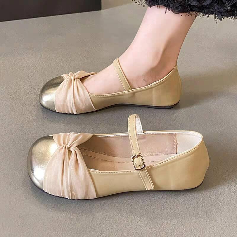 French gentle Mary Jane shoes women's spring 2025 new Xiaoxiangfeng shallow mouth flat sole shoes with skirt women's shoes