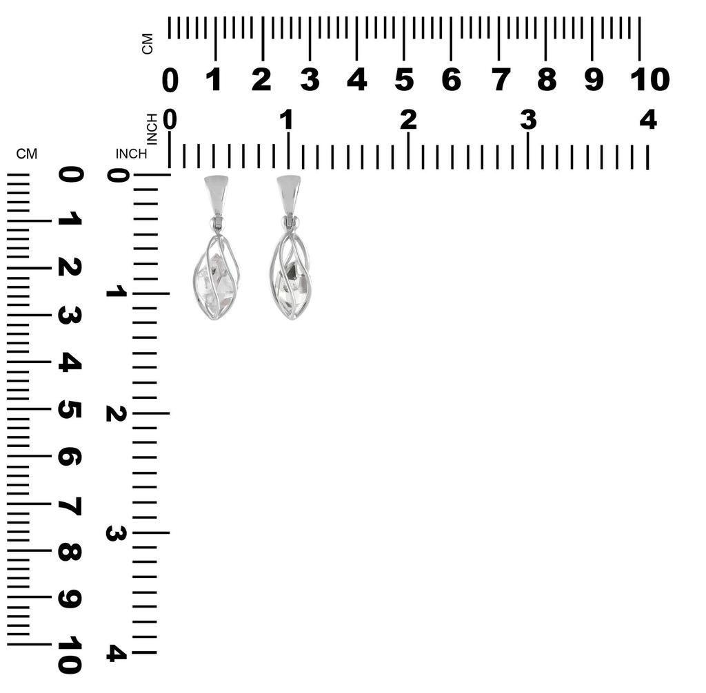 And Shining Herkimer Crystal Pendant In a Spiral Basket Unpolished and Unfinished Sterling Silver [Starborn] Beautiful, Clear, / / (Silver 925)