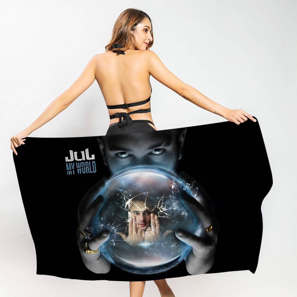 1pc Popular Singer JuL Microfiber Printed Beach Towel Mountain Climbing Yoga Beach Swimming Running Absorbent Soft Towel