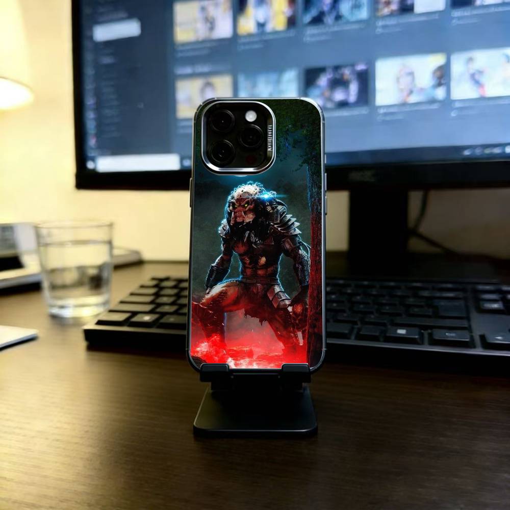 The P-Predator Phone Case For iPhone 17,16,15,14,13,12,11 Plus,Pro Max,XS,Colored Silver Plated Inside Cover