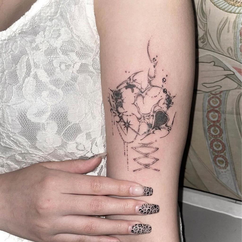 Personalità Dominante Amore Fiore Loto Spine Linea Totem Spina Mano Tatuaggio Adesivo