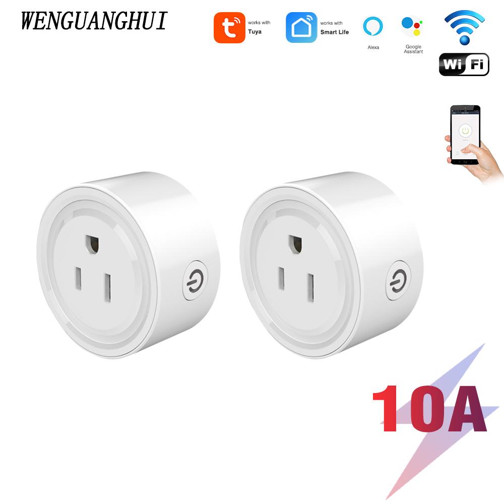 10a Us Wifi Smart Socket Plug Adapter Smart Home Tuya Outlet Power Monitor Timer Work With Alexa Google Home App