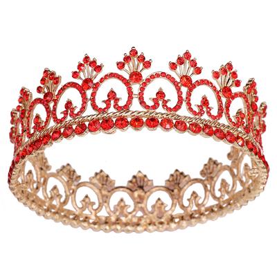 Tocado para hombre corona de príncipe concurso de belleza diamantes de imitación reina bar actuación unisex corona redonda