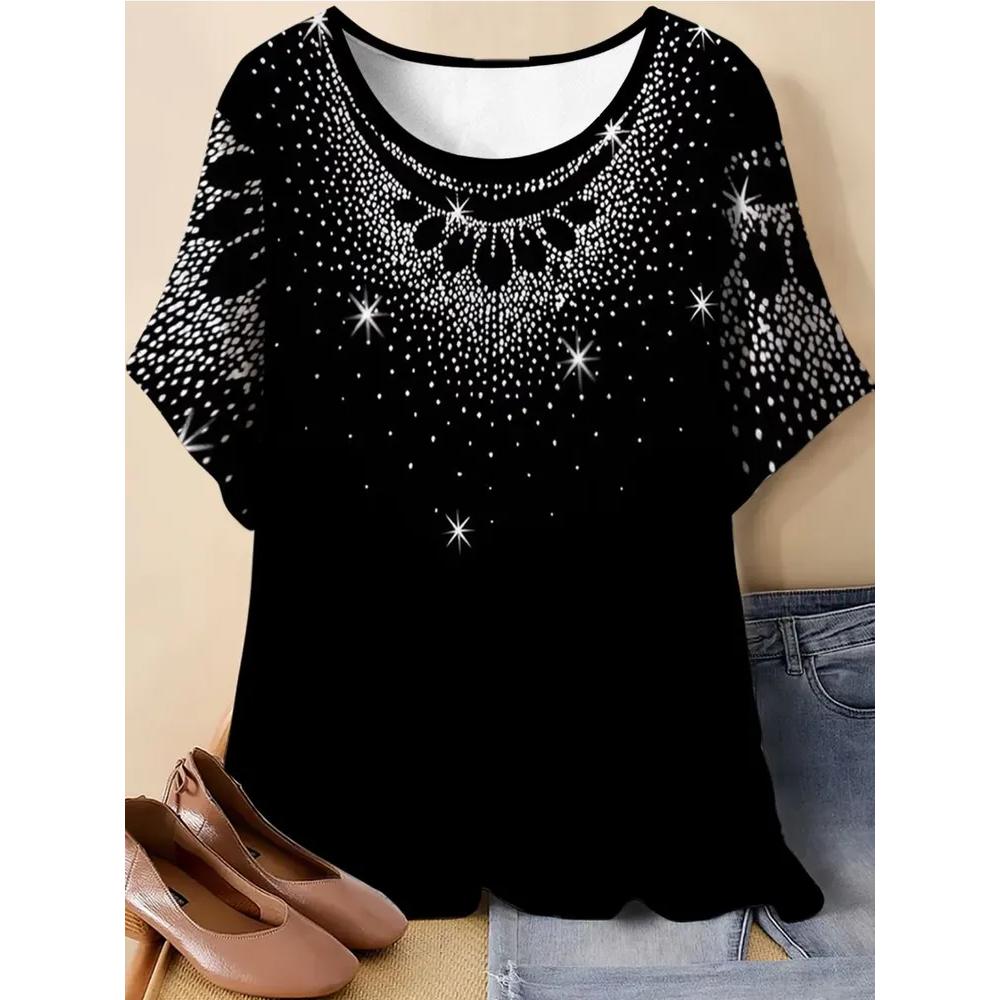 Fashion Versatile Women's Striped Top Casual Short Sleeve Comfortable Loose T-Shirts Women’s
