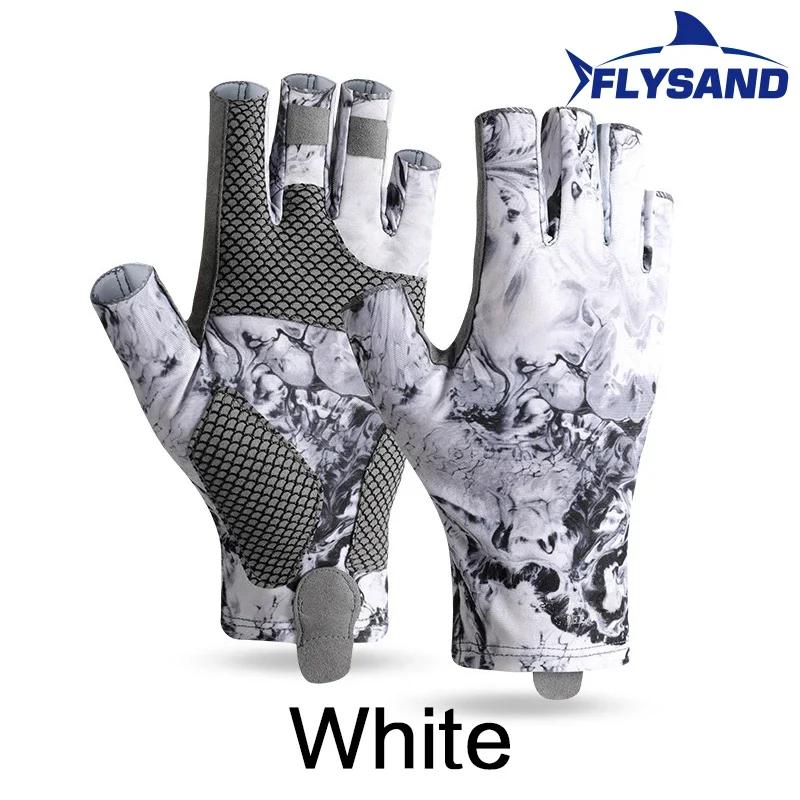 Mens Spring Summer Fishing Gloves Non Slip Sunscreen Cool Ice Silk Half Finger Breathable Outdoor
