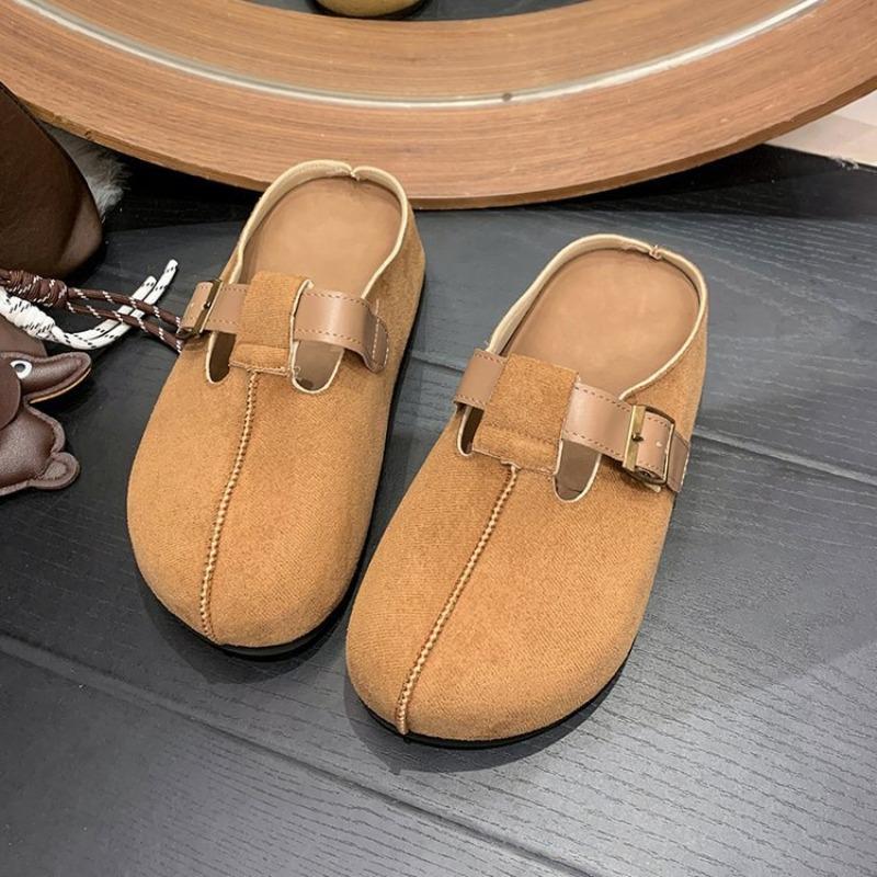 

Толстая подошва с юбкой, один педаль, баотоу, полушлепанцы, женские осенние новые одинарные туфли для улицы 40 темно-коричневого