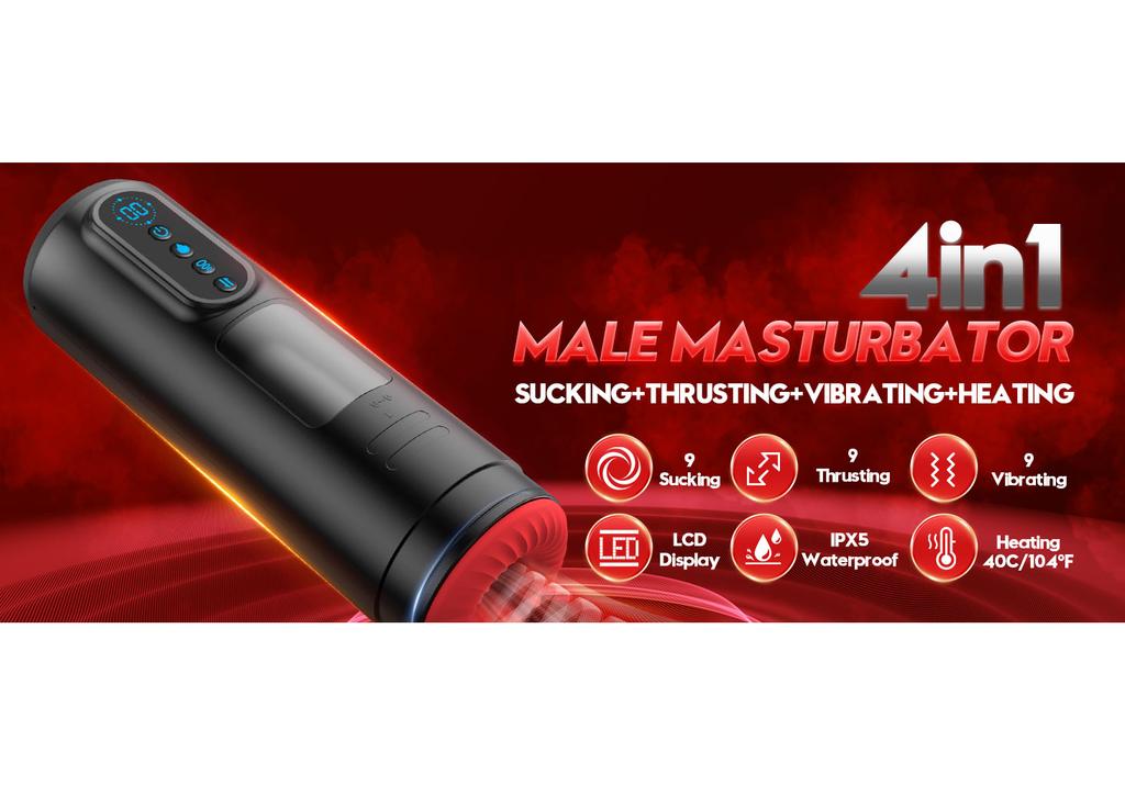 Fully automatic suction male masturbator 9 thrust vibration oral sex machine heated cat penis pump masturbating cup sex toy