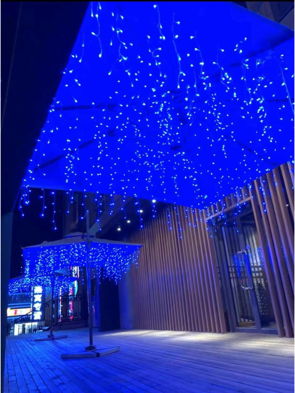 

Трансграничные Водонепроницаемые Светодиодные Уличные Мерцающие Гирлянды для Двора и Декоративное Водопадное Освещение 100m length, 100cm drop