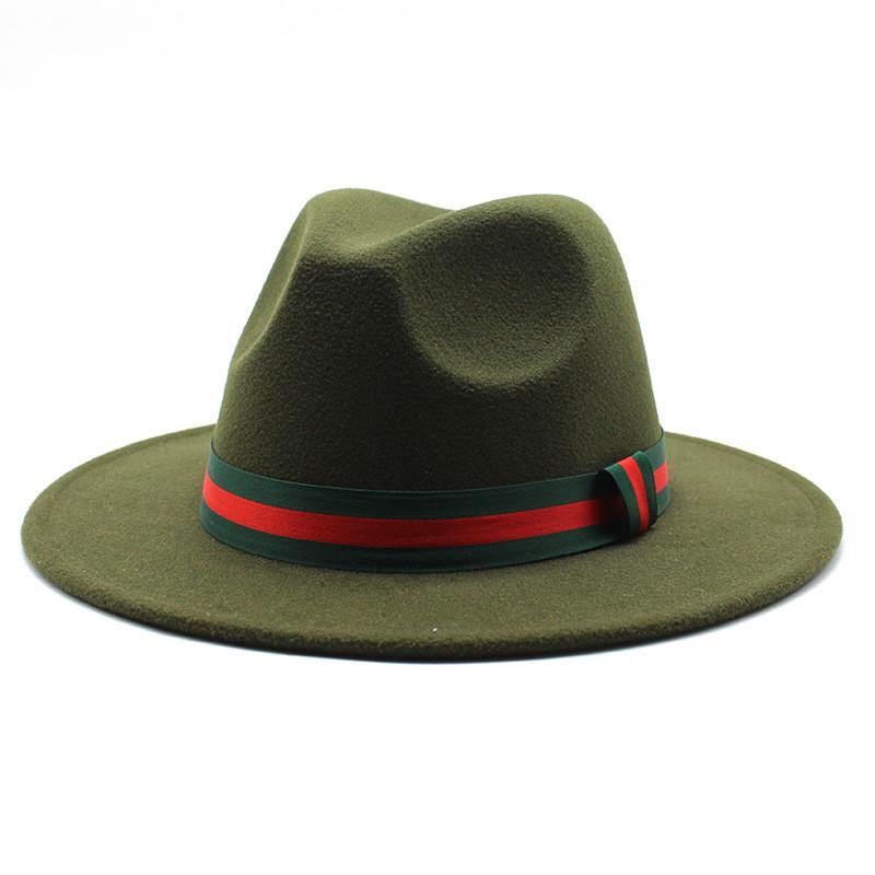 Fall Winter Fedora Hat For Men Women With Leopard Print Wool Felt Wide Brim Sun Protection