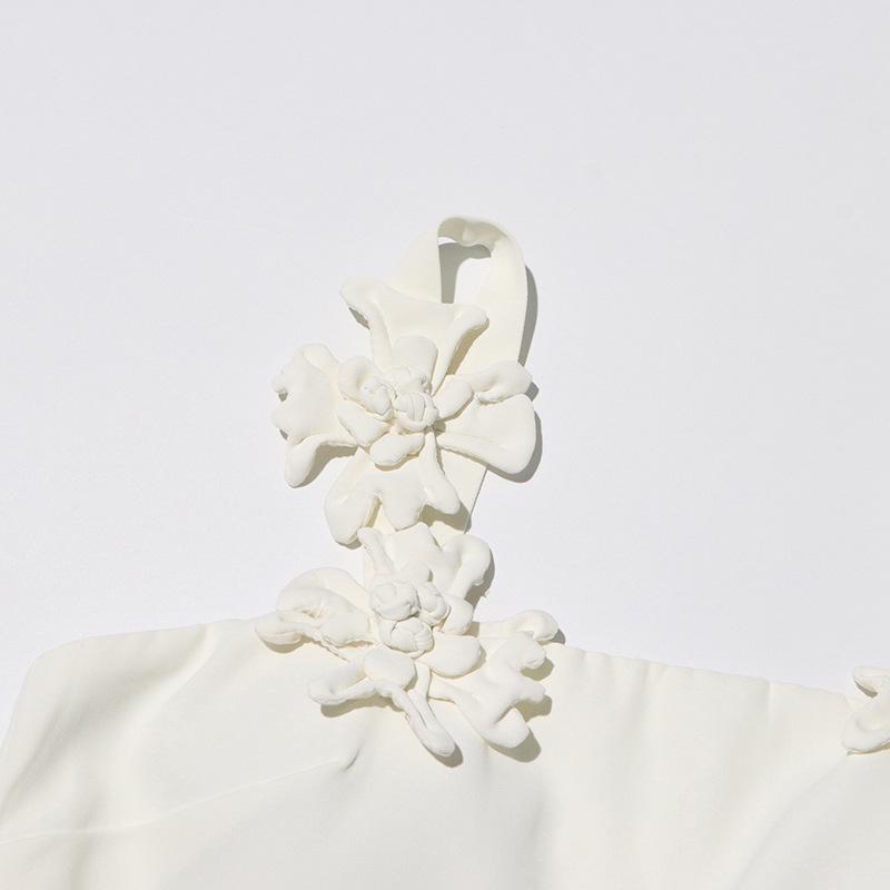 2025 French Retro Summer Floral Spliced High-Waist Midi Skirt and Sling Top Set
