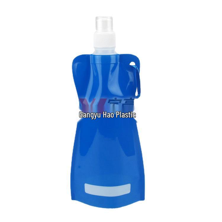 Portable 480ml Foldable Sports Water Bag with Customizable Silk Screen Logo