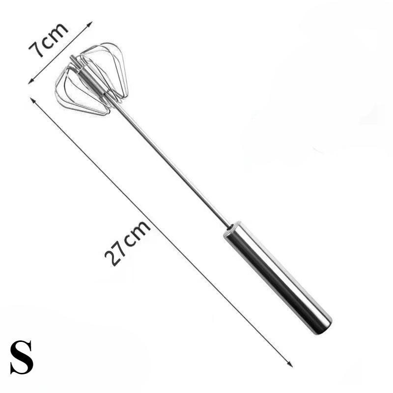 

Ручной пресс для взбивания яиц, вращающийся полуавтоматический миксер, миксер для кофе и молока, ручной кухонный инструмент для выпечки S серебряный