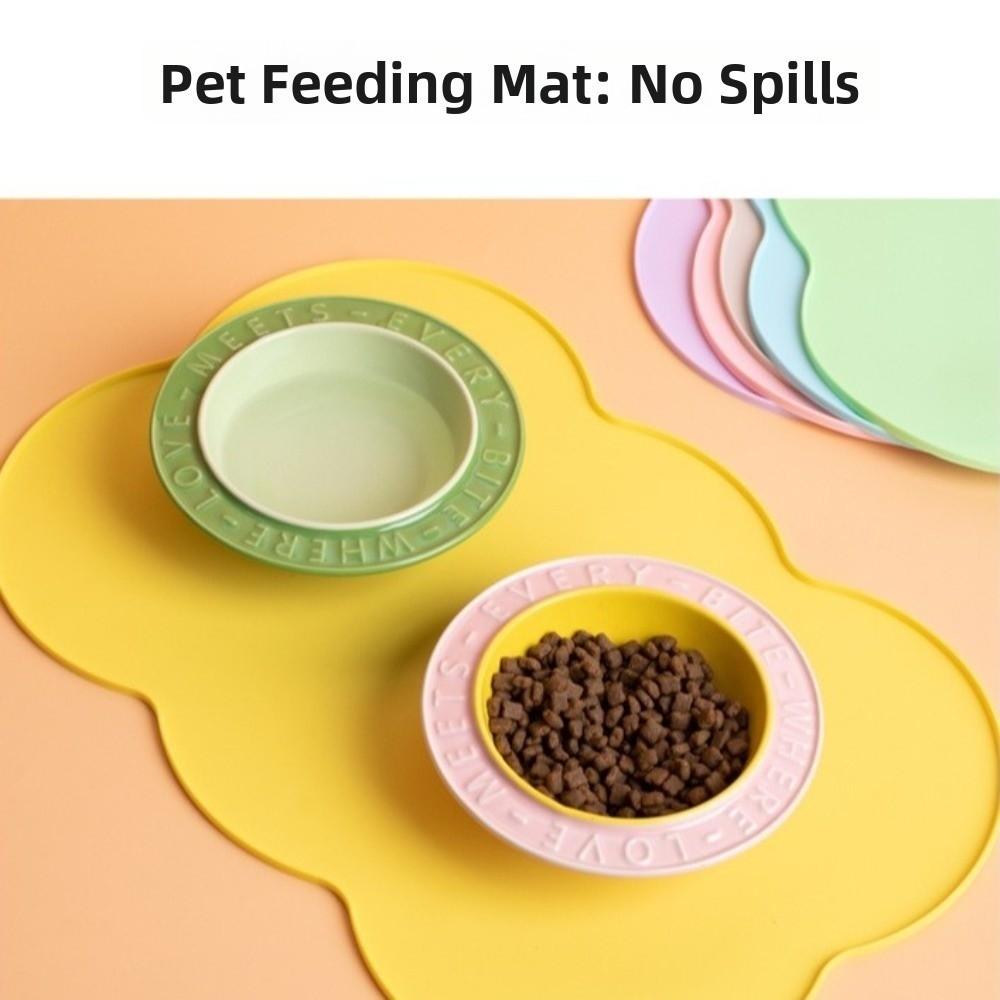 Waterproof Cat Feeding Mat Multi-Color Indoor Pet Mat Silicone Pet Bowl Pad for Dogs Cats