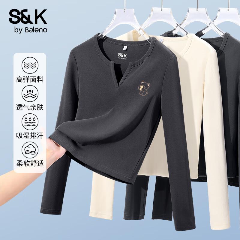 Baleno S&K Women s V-Neck Long Sleeve T-Shirt M