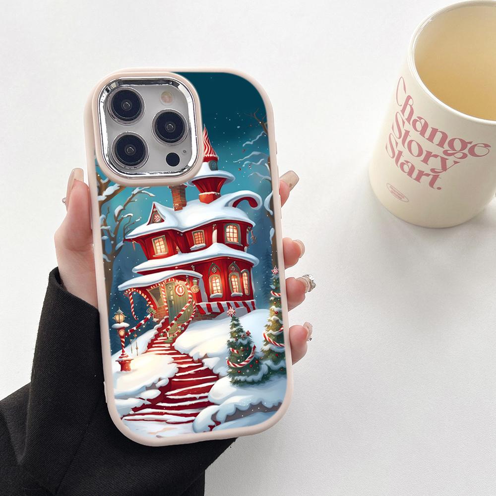 N103 Capodanno Buon Natale desig art Custodie Morbide per Telefono per Samsung S24 S23 Plus A15 A35 A54 Infinix Hot40i Bordo Placcato Protezione Fotocamera Cover Posteriore