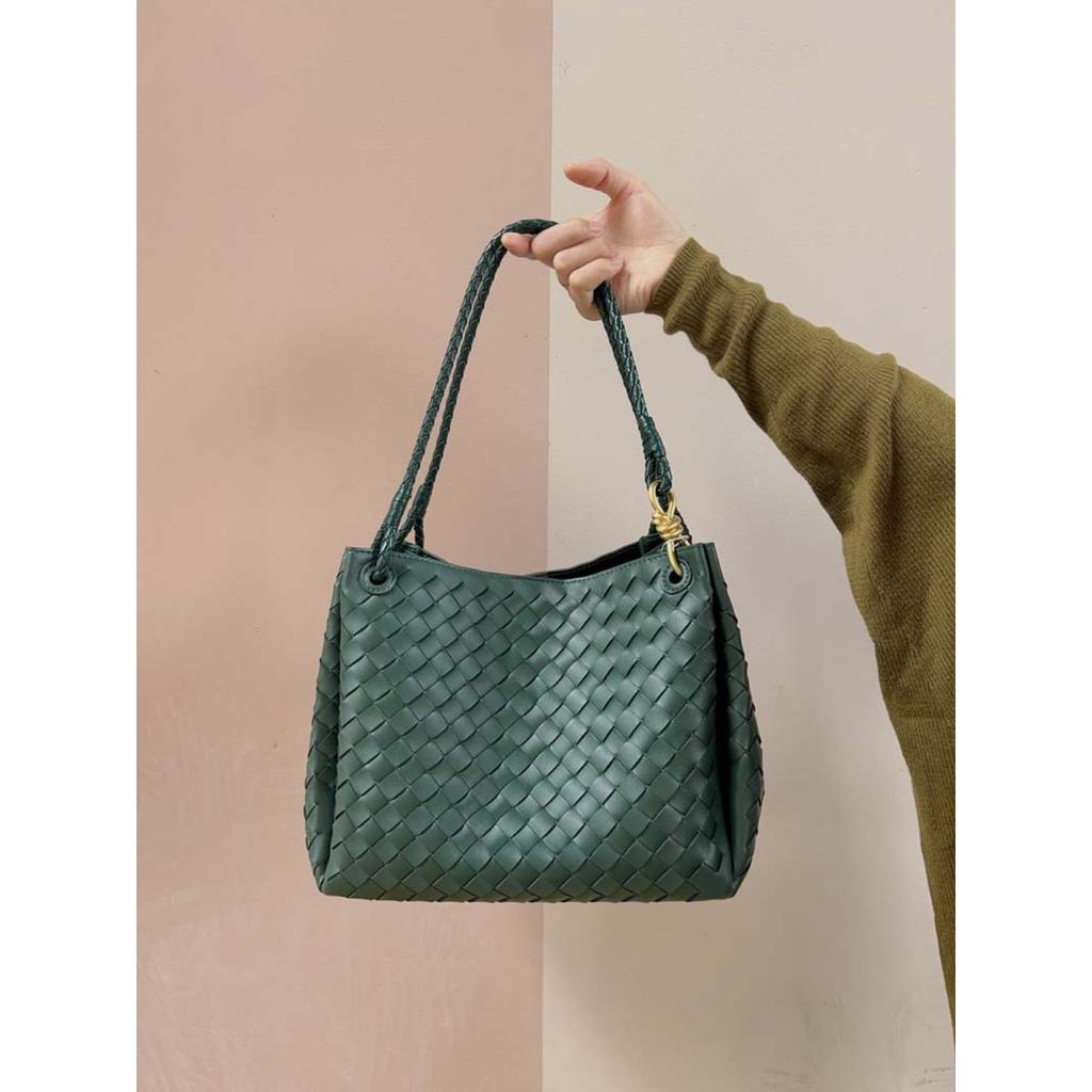 Borsa a tote in pelle a paracadute da donna intrecciata a mano a spalla a tracolla borsa cesto vegetale grande pendolare tendenza