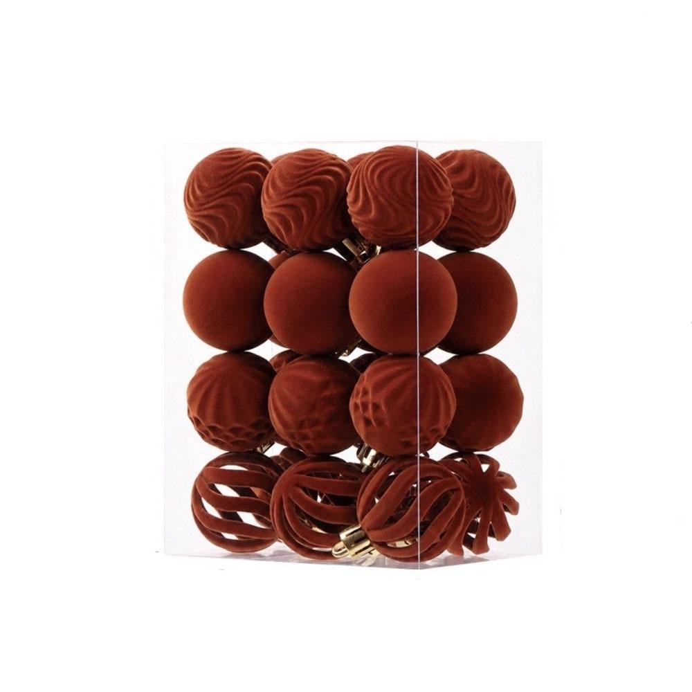 24pcs/Set Sparkling Christmas Spheres 4CM Xmas Window Decor Christmas Tree Props Festive Decoration