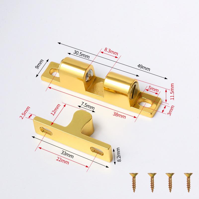 1 Set Door Lock Door Touch Latch Cabinets Interlock Switch Chassis Cabinet Spring Ball Locker Adjustable Brass Door Buckle