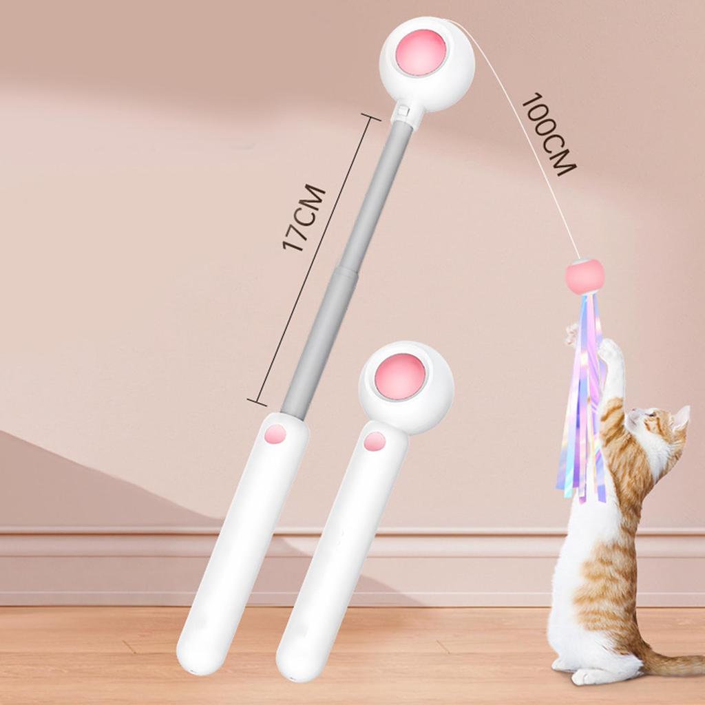 Retractable Cat Wand Attract Attention Cat Tser Wand Toy Cat Interactive Toy for Exercise