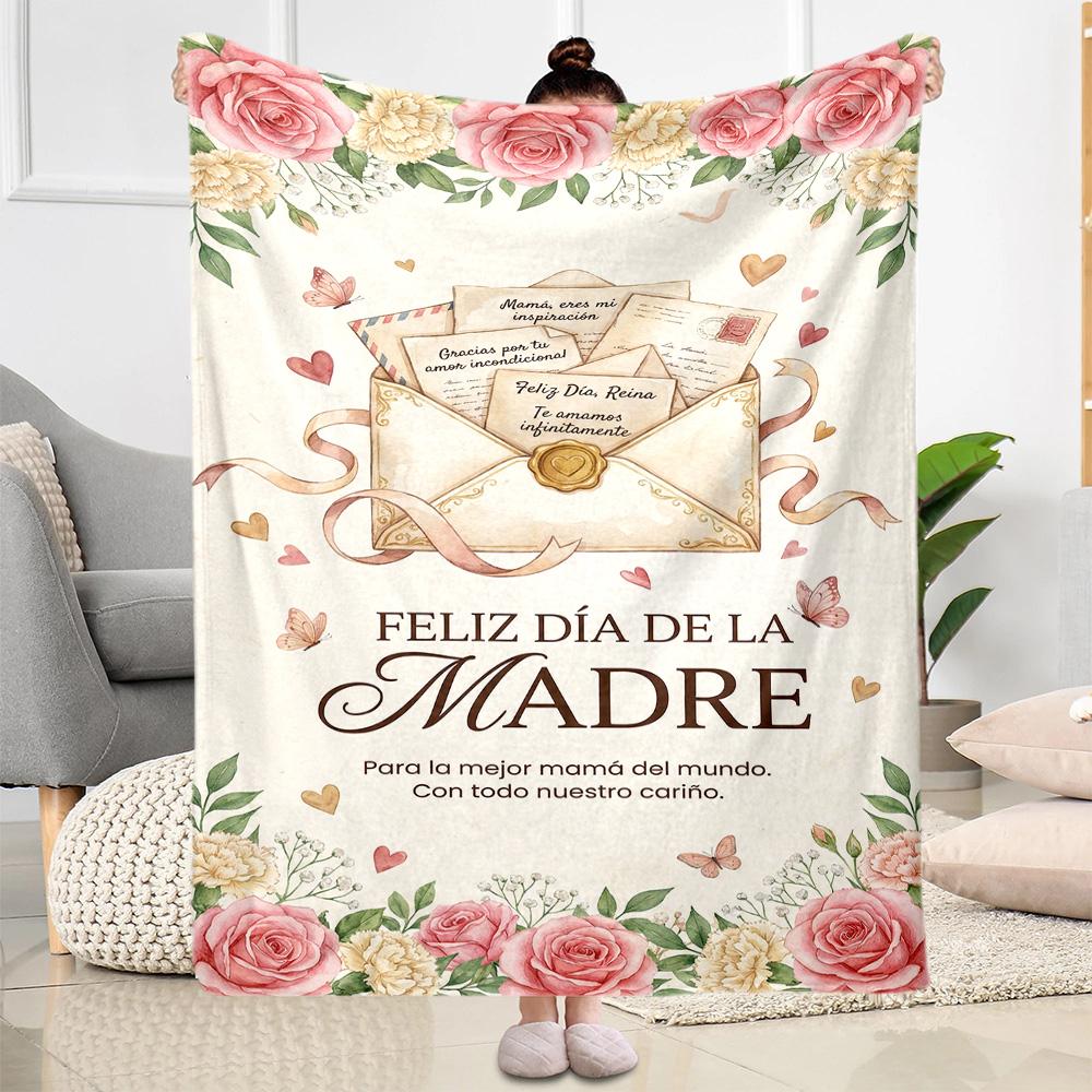 Mother's Day Love Letter Blanket Suitable for sofas,travel, living rooms also a good gift for friends and family Suitable for all seasons.