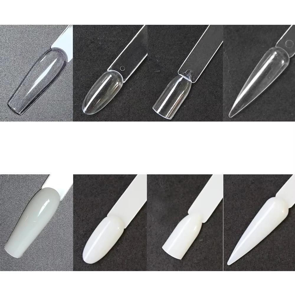 50pcs Fan-Shaped Nail Practice Display Tips Clear Nail Display Sticks Display Board