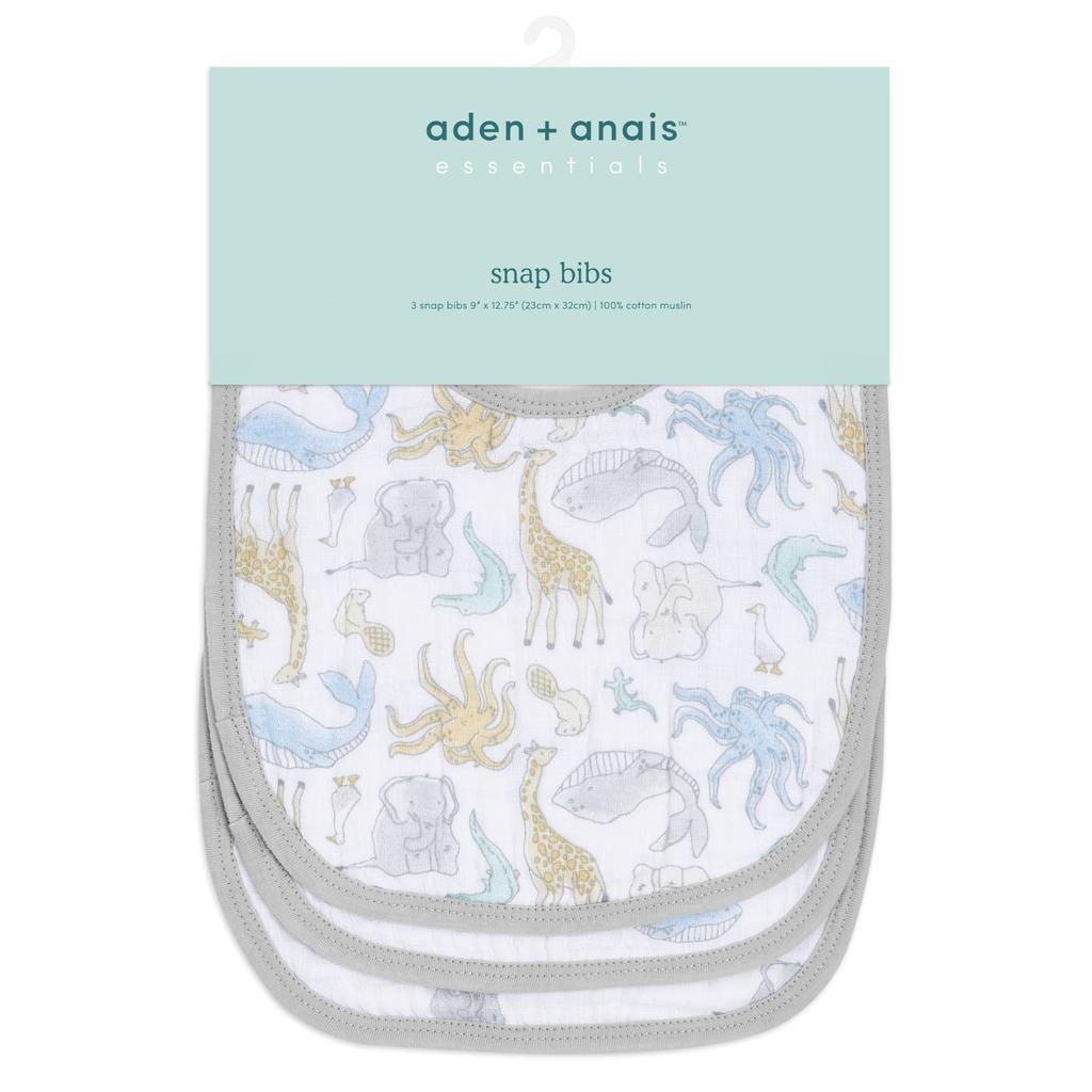 aden anais essentials Snap Natural One ESNC30012J + Bibs, History, Size, 3-Pack,