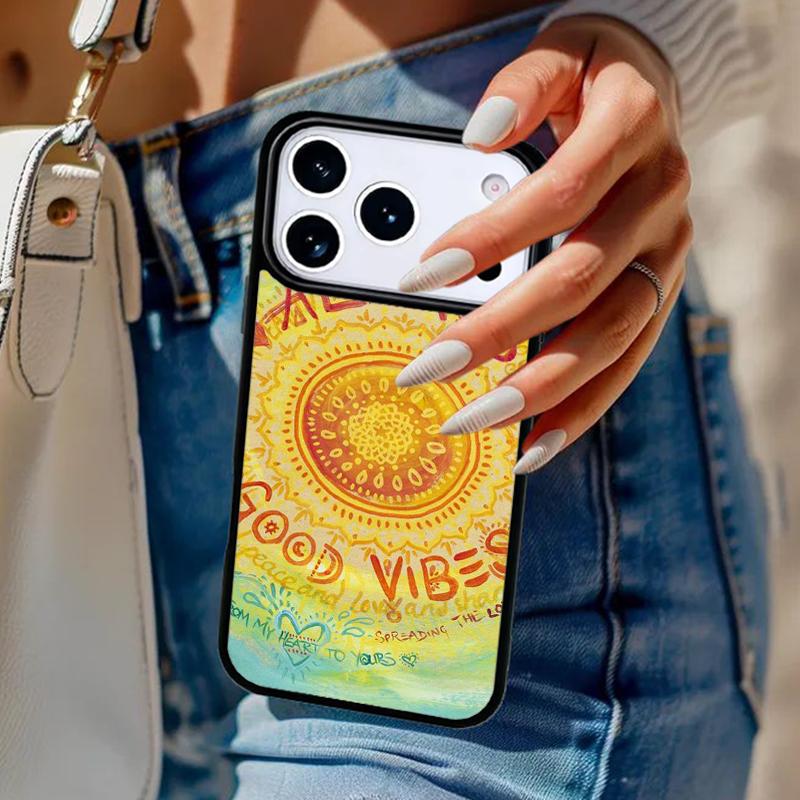 Positive Good Vibe Quote Phone Case For iPhone 17 Air 14 15 13 12 Max Cover For Apple 16e 11 Pro Max Plus Coque