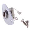 1Pcs Metal Guitar Output Input Oval Plate with Jack Socket Plug for Electric Bass Accs