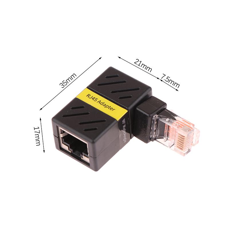 

1Pc RJ45 Gigabit Adapter 360 ° Rotatable Network Plug 90 Degrees Right Angle Elbow Universal Male To Female Converter