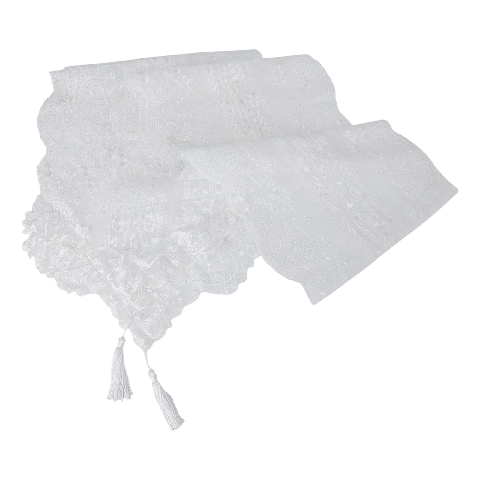 Lace Rectangular Table Runner White Lace Fabric Table Cover Floral Embroidery Tablecloth Vintage Wedding Decor China Mainland