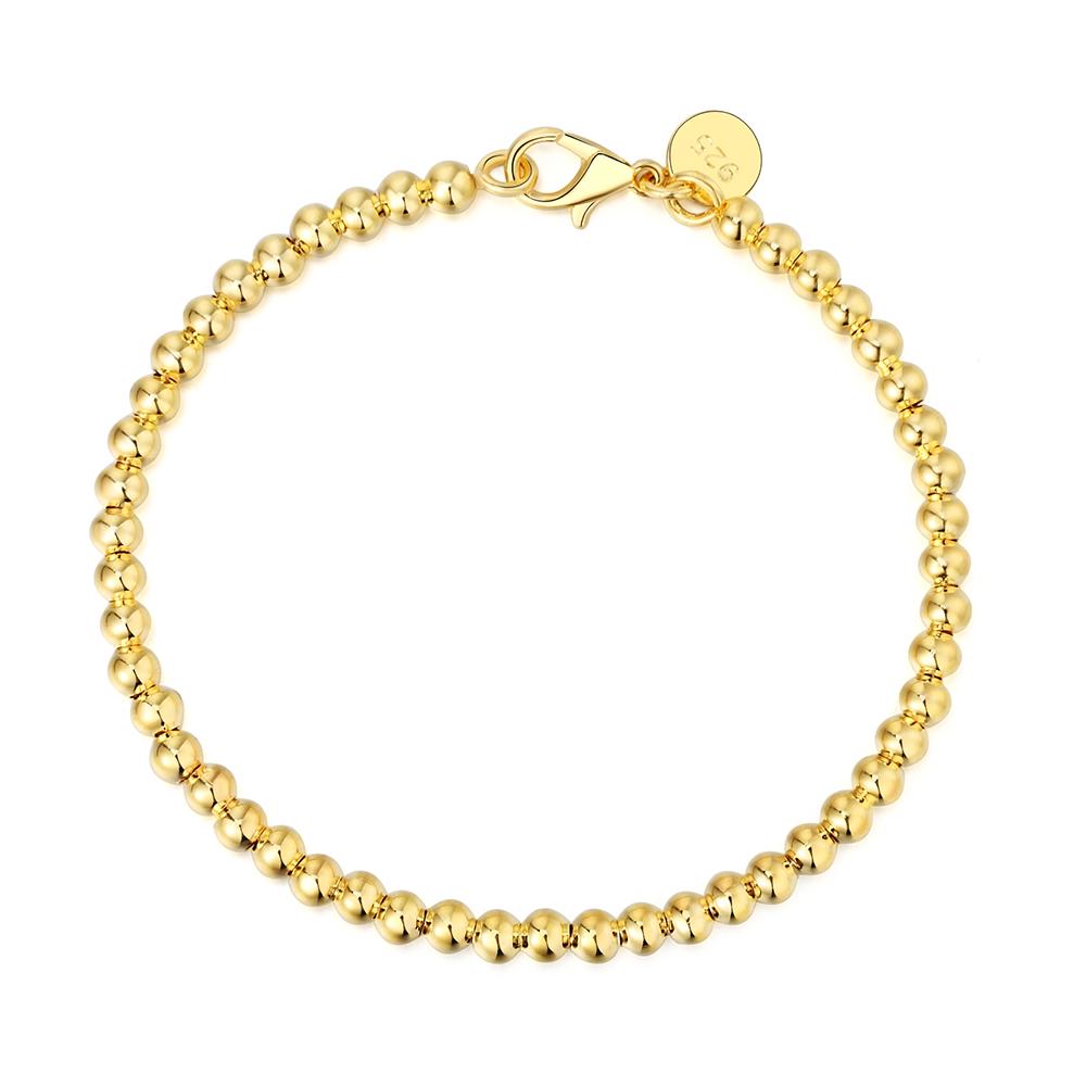 

925 Sterling Silver 4MM Round Ball Chain Bracelets For Women Ladies Vintage Designer Jewelry Accessories Jewellery Money 925