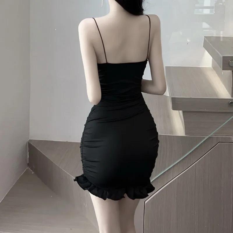 Irregular Ruffle Straps Mini Dress Elegant Fashion Outfits Night Club Party Summer Bodycon Dresses Vestidos