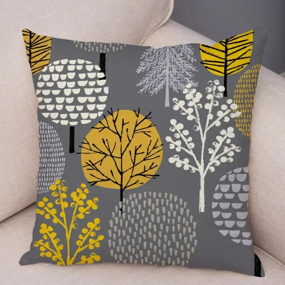 Abstracte Kunst Kussenhoes Decoratief Geometrisch Plant Boom Bloem Kussensloop Bank Thuis Auto