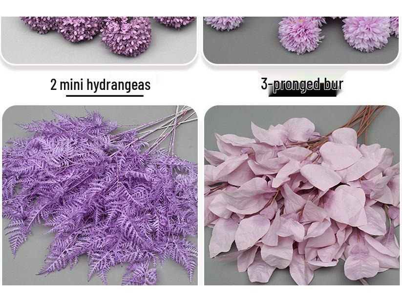 10-Piece Purple Floral Artificial Flower Set for Wedding and Aisle Decor