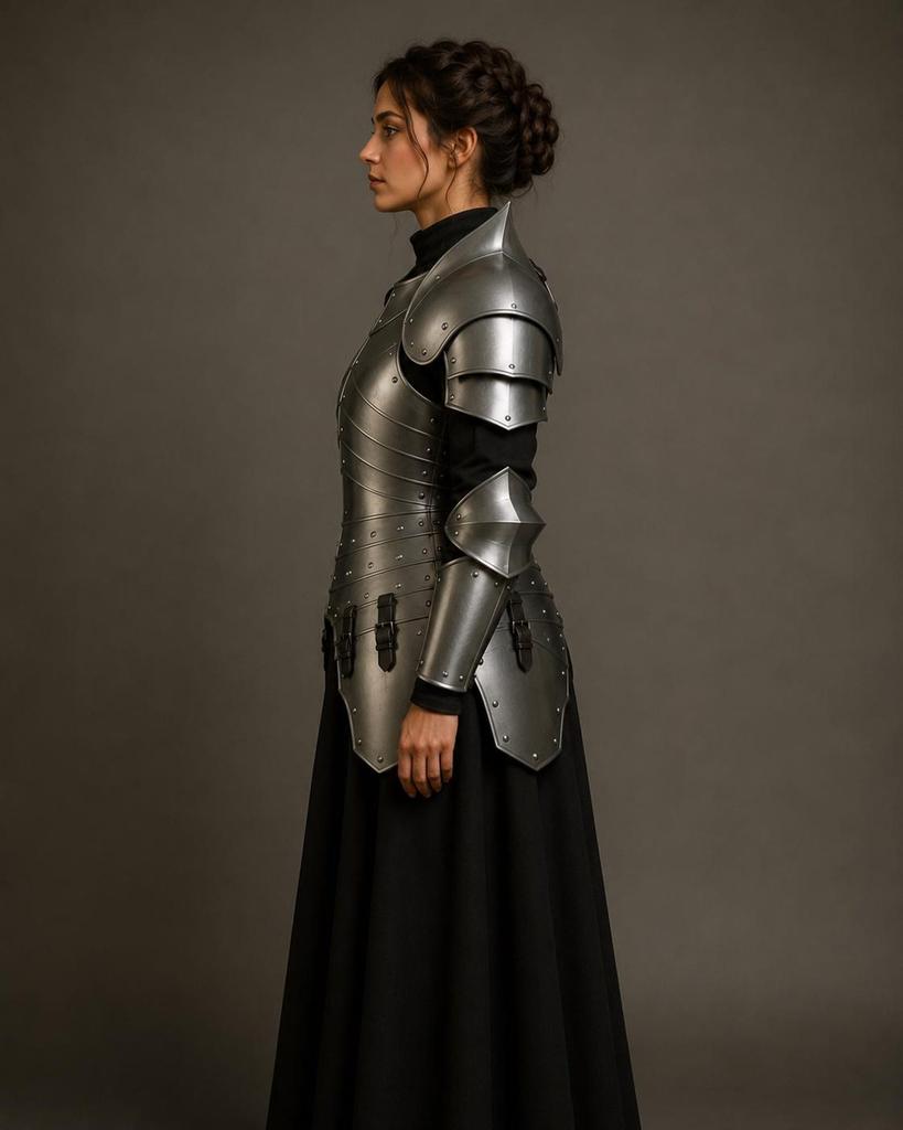 Damenmittelalter-Ritterkostüm Brust-Schulterpanzer LARP Cosplay