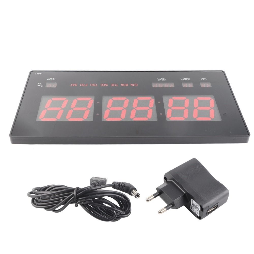 Black Digital Wall Clock LED Screen Perpetual Calendar Clock High Quality LED Wall Clock Home Use