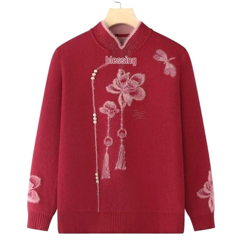 Damen Herbst/Winter Strickpullover - Gemütliche Samtgefütterte Strickjacke für Mütter