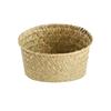 Round Hand-Woven Seagrass Rattan Storage Basket - Pastoral Style for Desktop or Kitchen Organization