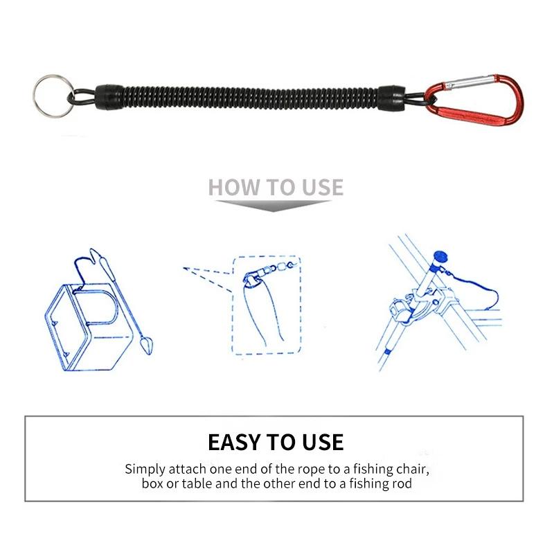 Climbing Button Carabiner Anti-Lost Spring Rope Outdoor Mountaineering Lost Rope Lure Fishing Gear Fishing Accessories Fishing
