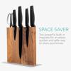 Navaris Magnetic Knife Knife Knife Holder Knife Kitchen Walnut Block, Stand, - Non-Slip Storage, Space-Saving - Double-Sided Storage, 25x23x10cm,