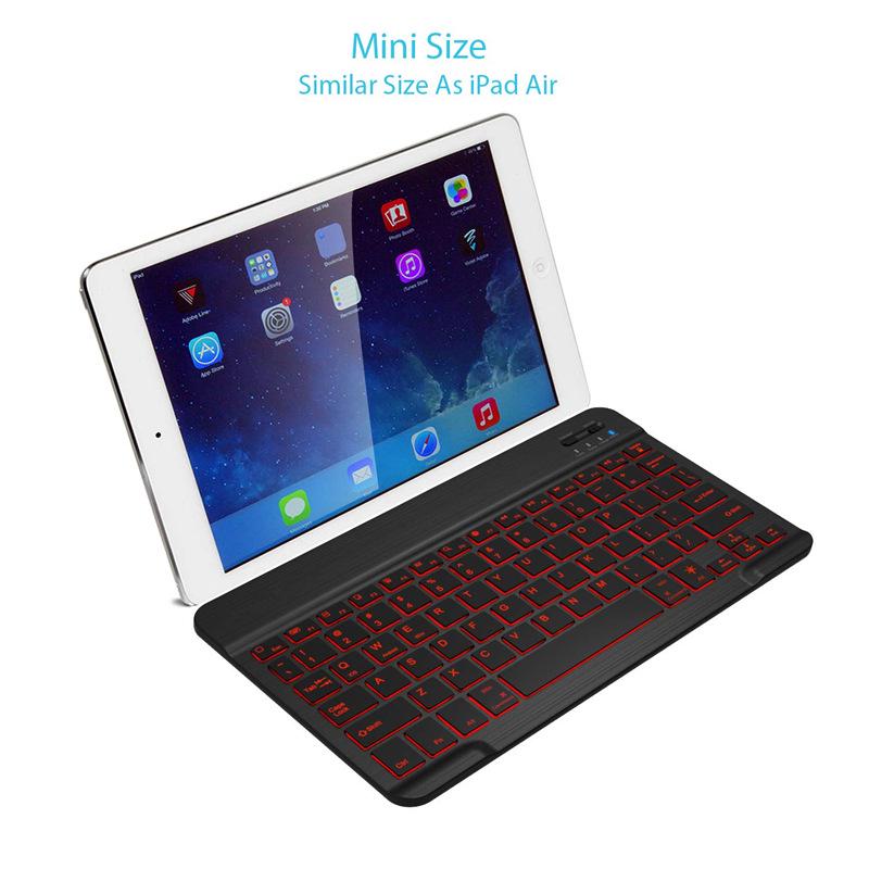 10-Inch Seven-Color Backlit Bluetooth Keyboard & Mouse Set for Mobile Phones & Tablets