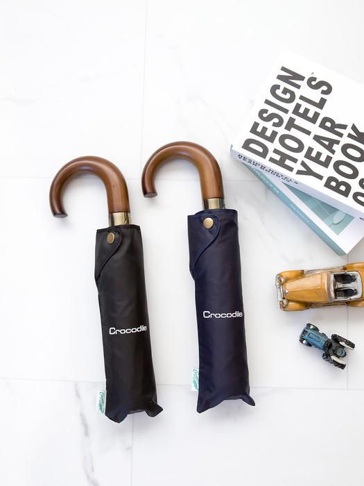 Crocodile Acc Crocodile Modern Bro 10K 3-Stage Wood Curve Fully Automatic Umbrella Jet Black