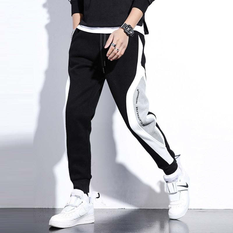 Men's Sports Pants Loose Fitting Leggings Patchwork Running Training Casual Fashion Outfit Trousers